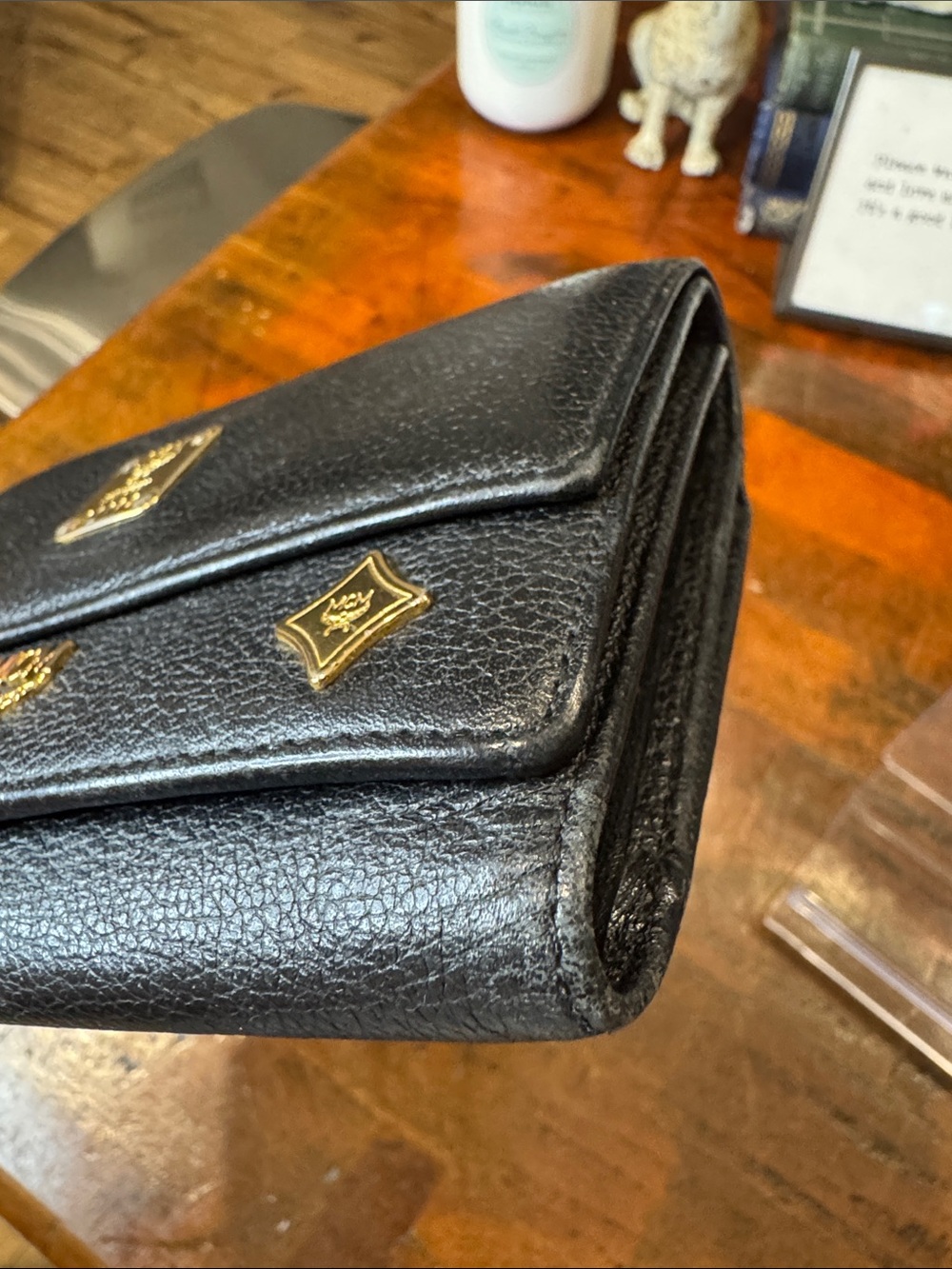 MCM Black Leather Wallet with Gold Hardware - Picture 10 of 13